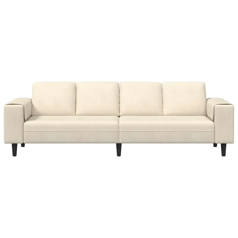 Sofa Kreminė 250 x 77 x 76 cm Kordūrinis audinys