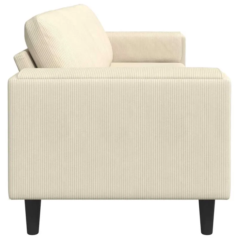 Sofa Kreminė 250 x 77 x 76 cm Kordūrinis audinys