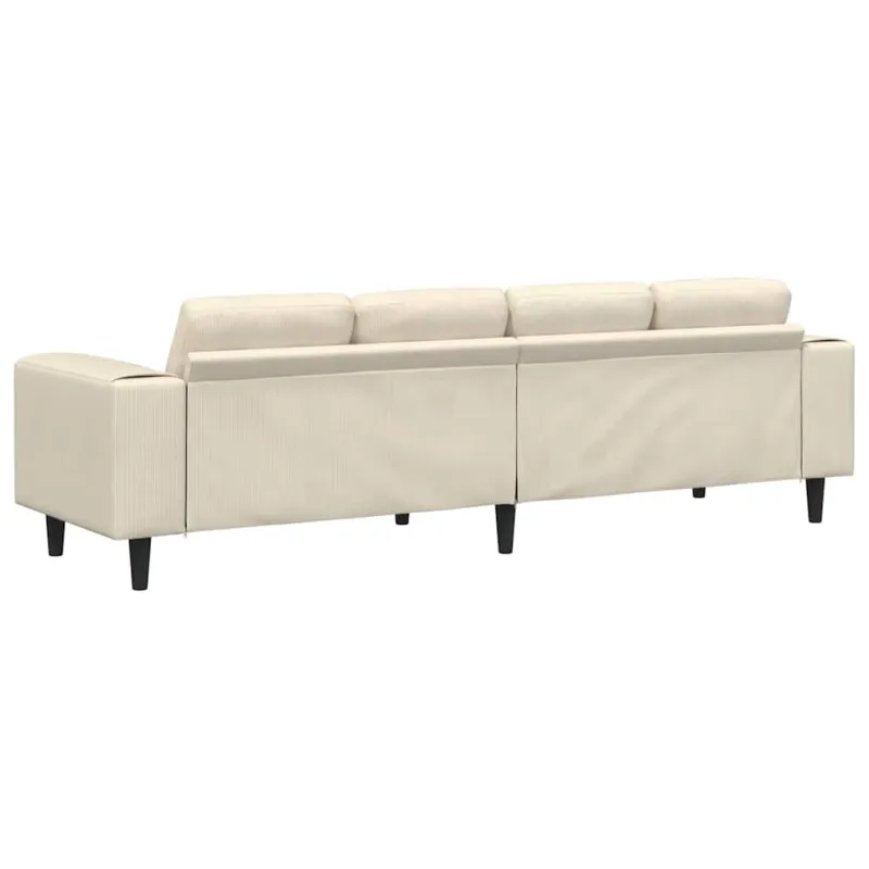 Sofa Kreminė 250 x 77 x 76 cm Kordūrinis audinys