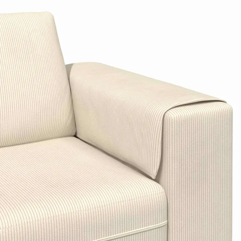 Sofa Kreminė 250 x 77 x 76 cm Kordūrinis audinys