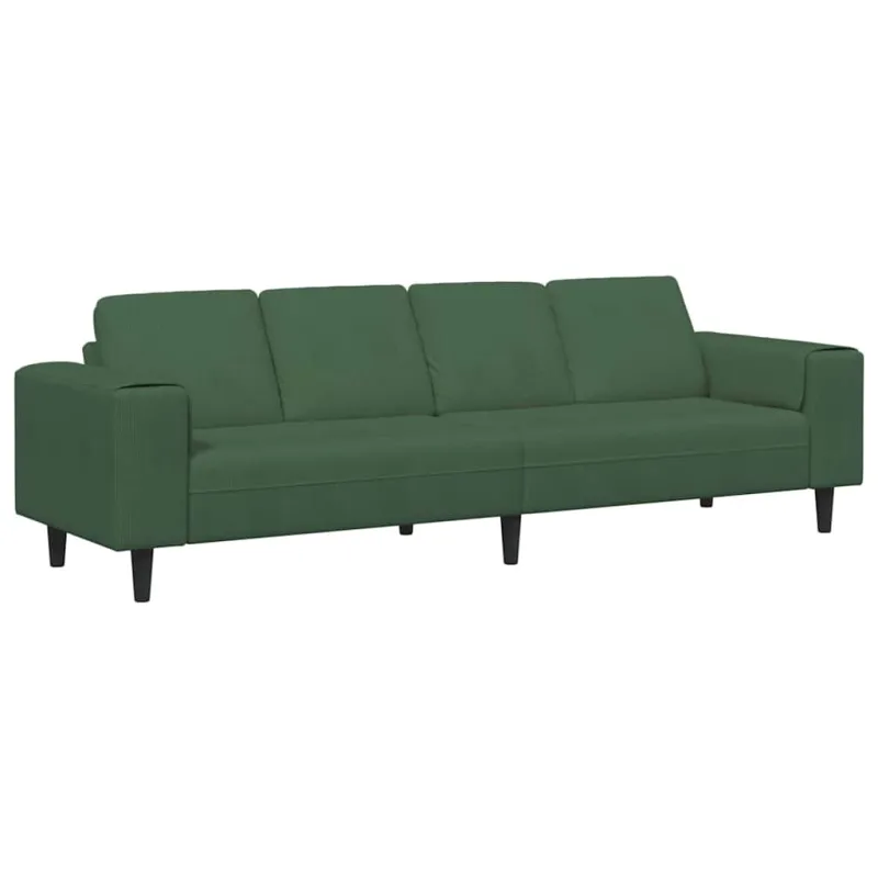Sofa Tamsiai žalia 250 x 77 x 76 cm Kordūrinis audinys