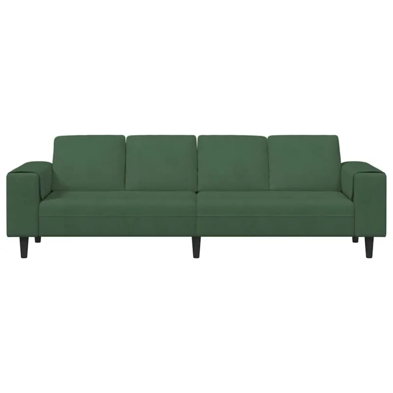 Sofa Tamsiai žalia 250 x 77 x 76 cm Kordūrinis audinys