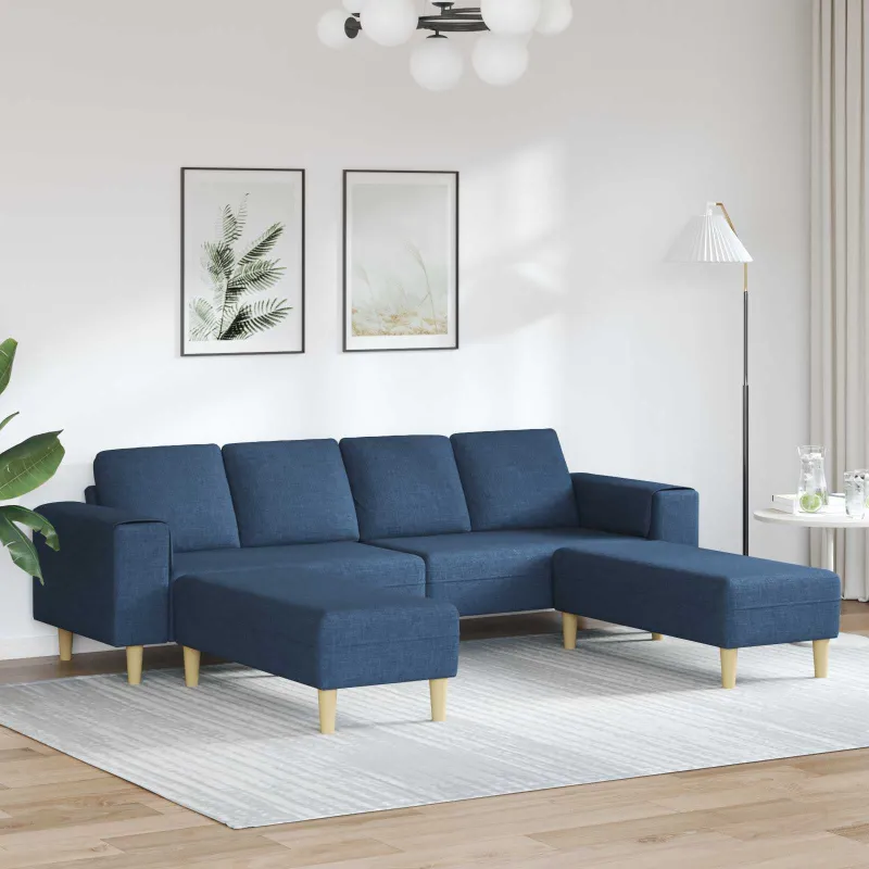 Svetainės sofa 3 pcs Mėlyna Poliesteris