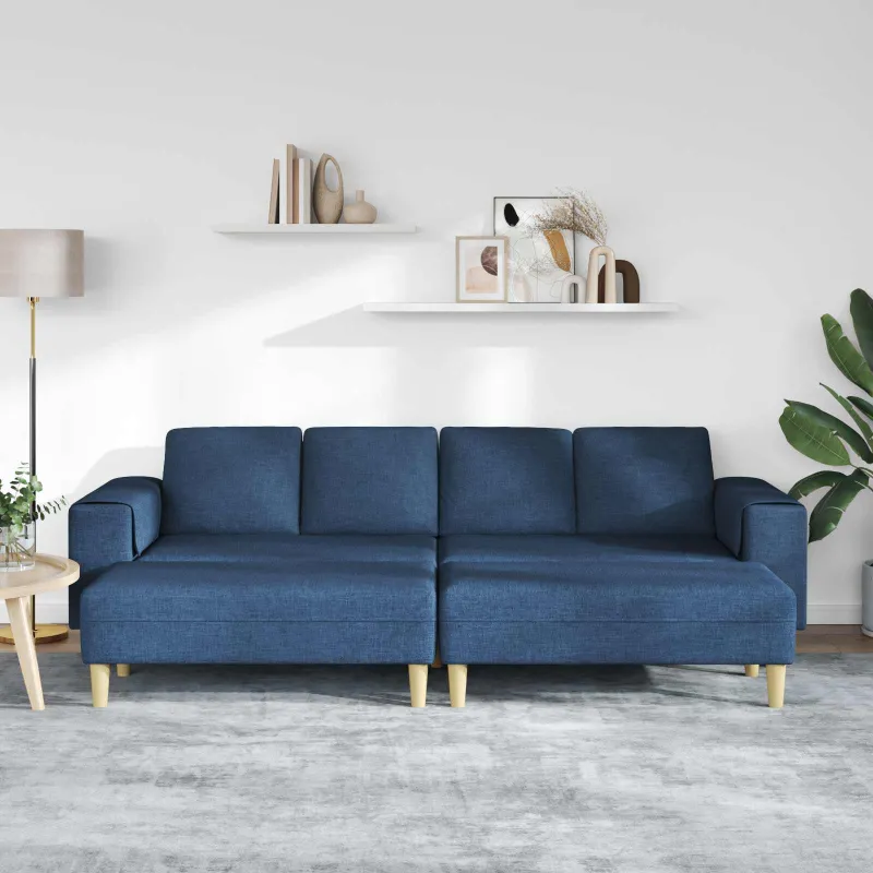 Svetainės sofa 3 pcs Mėlyna Poliesteris