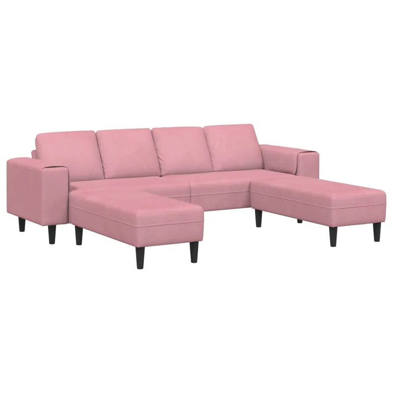 Svetainės sofa 3 pcs Rožinė 250 x 188 x 76 cm