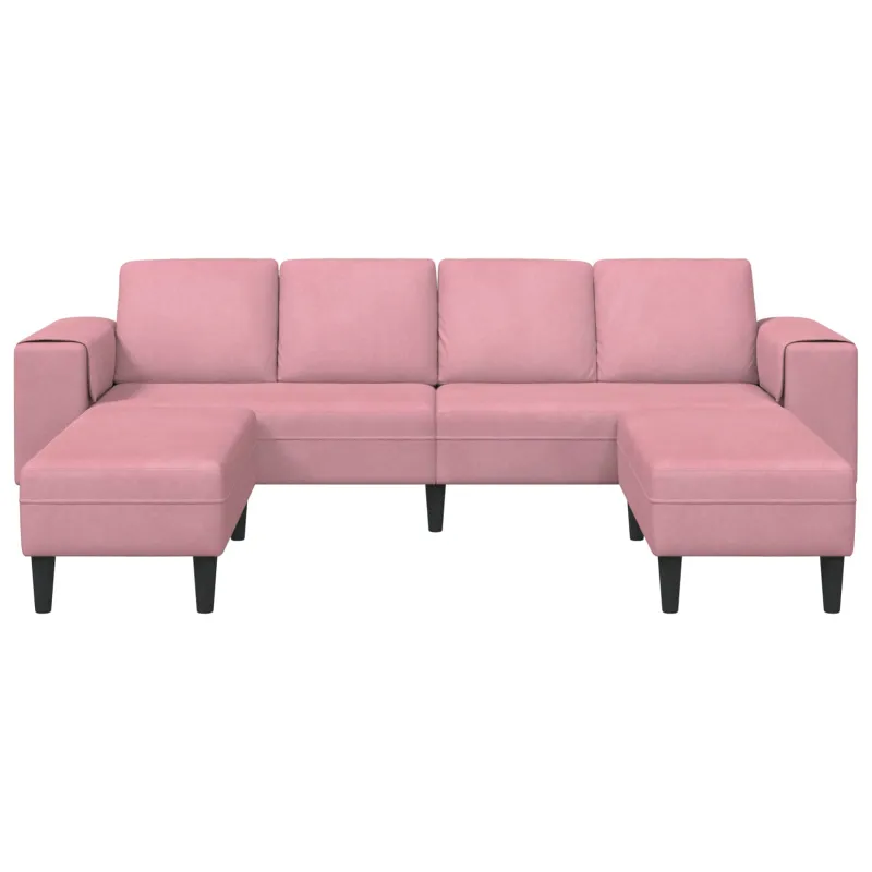 Svetainės sofa 3 pcs Rožinė 250 x 188 x 76 cm