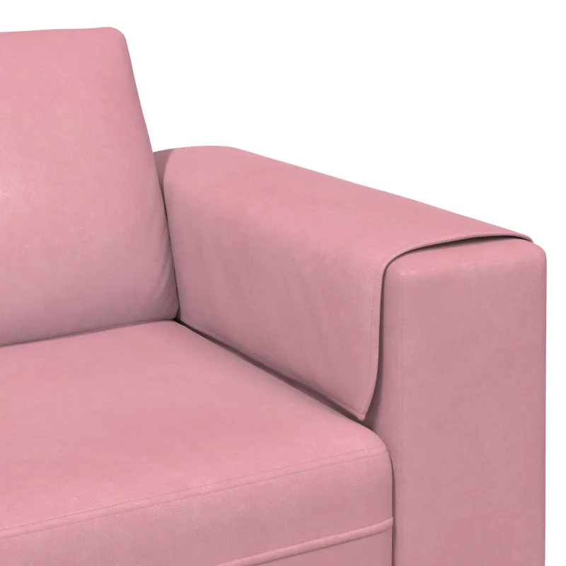 Svetainės sofa 3 pcs Rožinė 250 x 188 x 76 cm