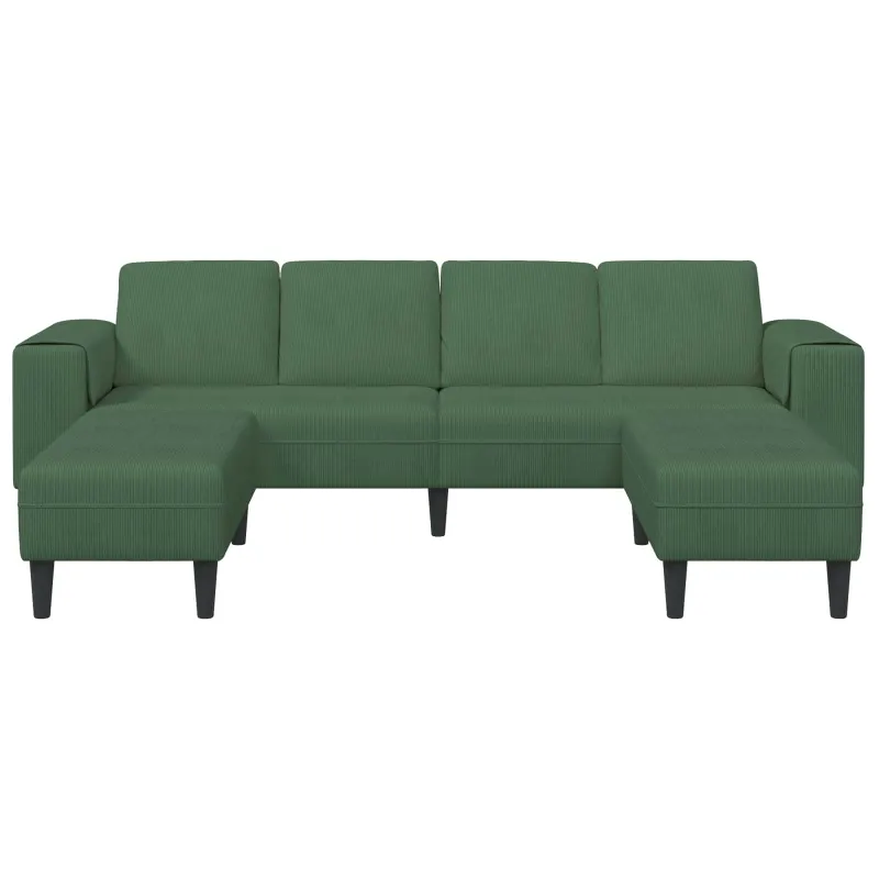 Sofa Tamsiai žalia 250 x 188 x 76 cm Kordūrinis audinys
