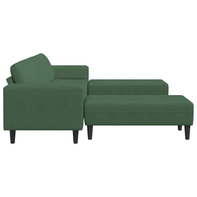 Sofa Tamsiai žalia 250 x 188 x 76 cm Kordūrinis audinys