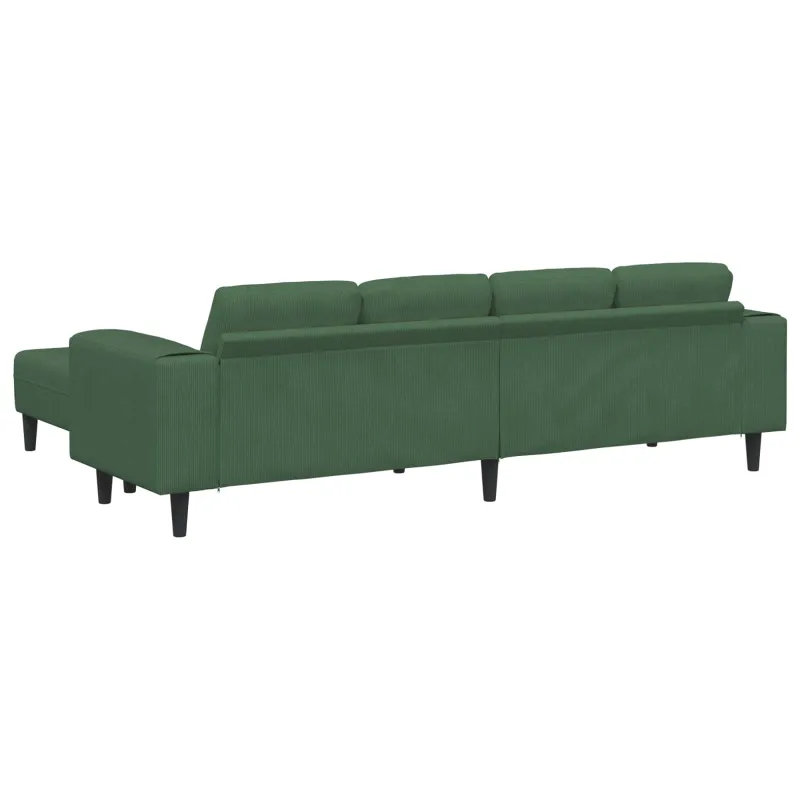 Sofa Tamsiai žalia 250 x 188 x 76 cm Kordūrinis audinys