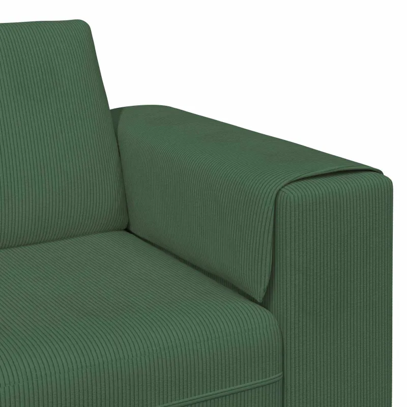 Sofa Tamsiai žalia 250 x 188 x 76 cm Kordūrinis audinys