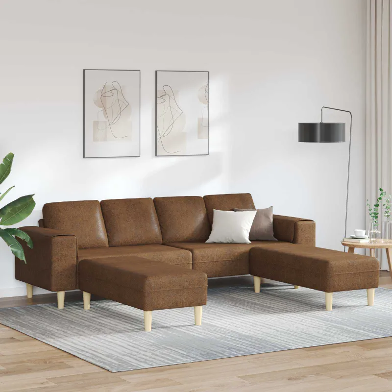 Svetainės sofa 3 pcs Ruda