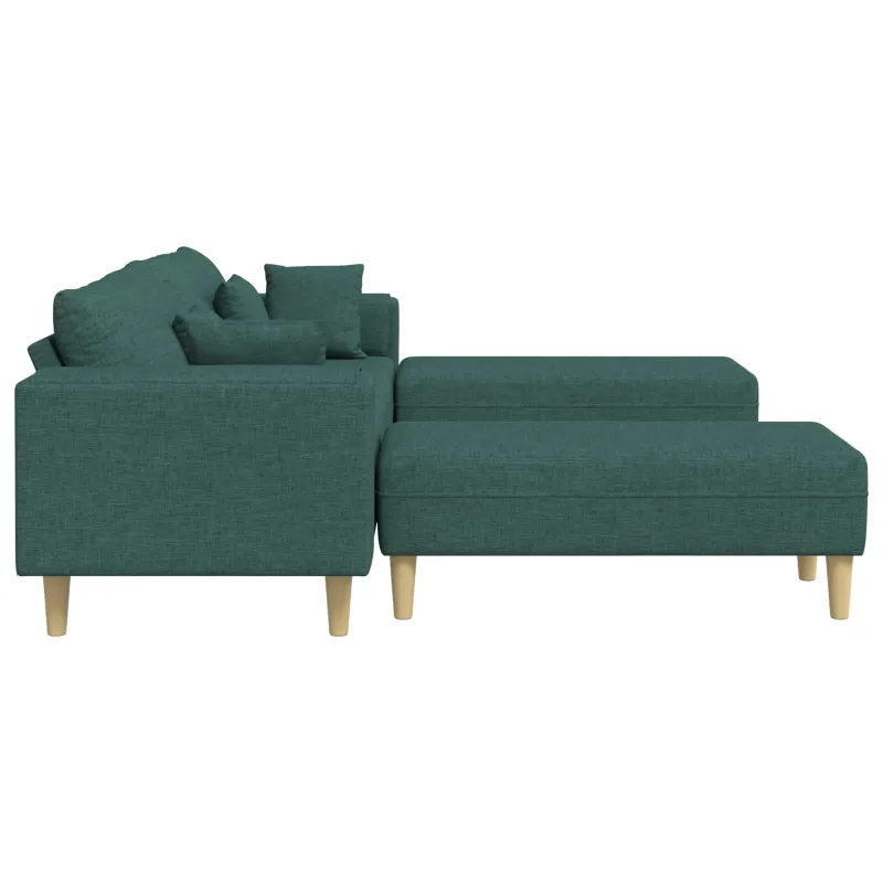 Sofa su pagalve 3 pcs Tamsiai žalia audinys
