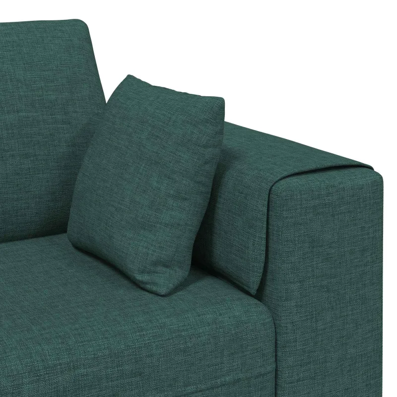 Sofa su pagalve 3 pcs Tamsiai žalia audinys