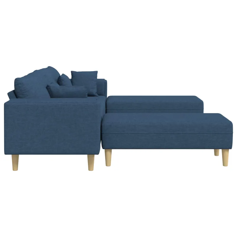 Sofa su pagalve 3 pcs Mėlyna audinys