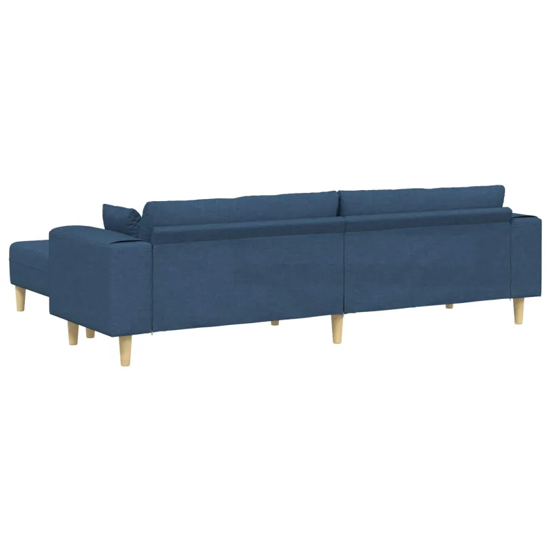 Sofa su pagalve 3 pcs Mėlyna audinys