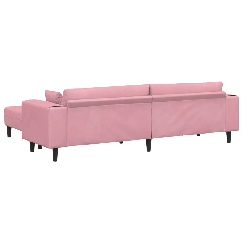 Sofa 3 pcs Rožinė 250 x 188 x 76 cm Aksomas