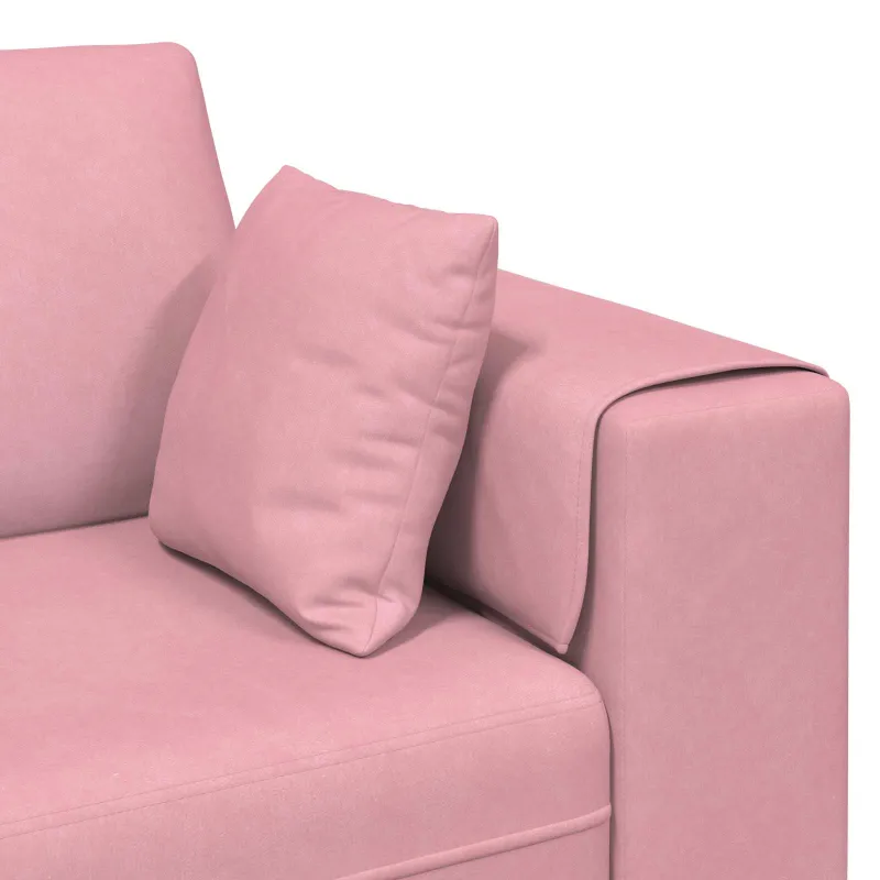 Sofa 3 pcs Rožinė 250 x 188 x 76 cm Aksomas