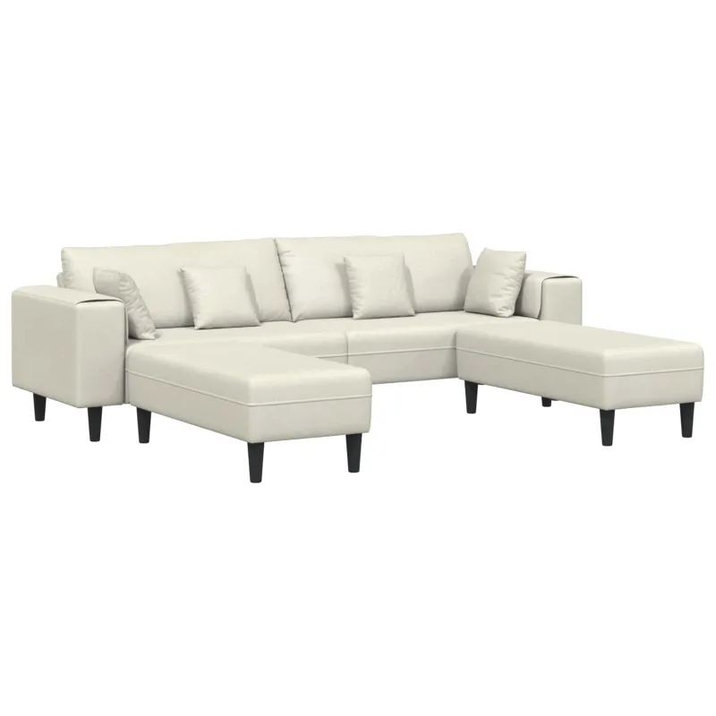 Sofa 3 pcs Kreminė 250 x 188 x 76 cm Aksomas