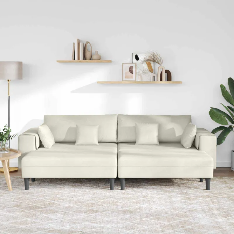 Sofa 3 pcs Kreminė 250 x 188 x 76 cm Aksomas