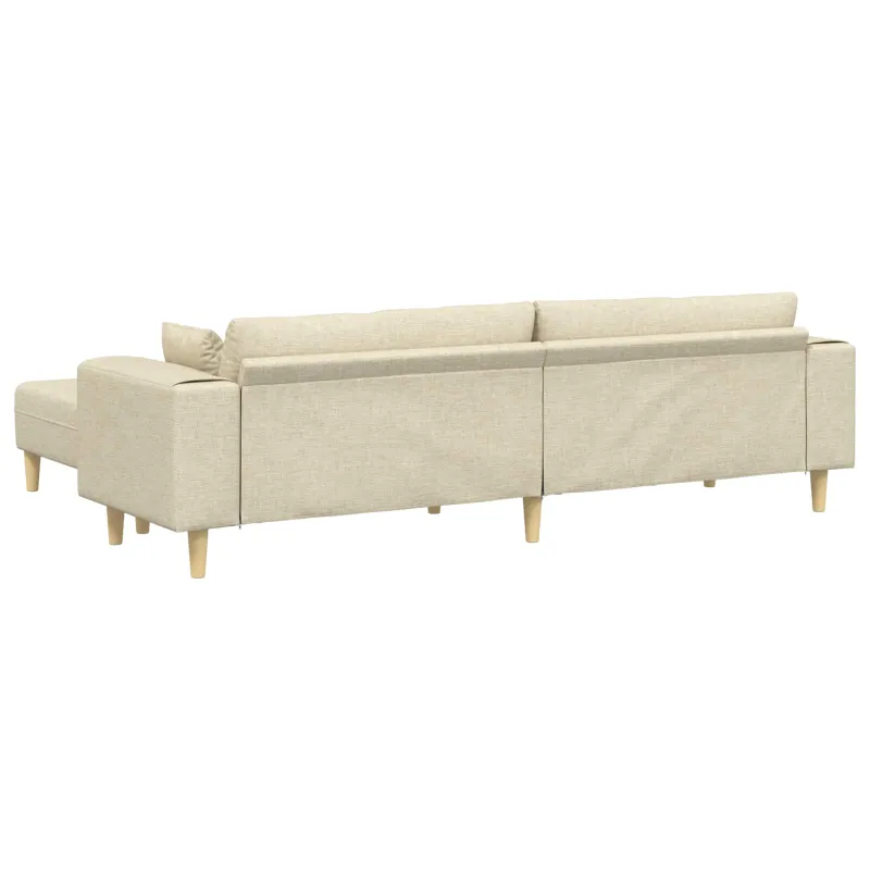 Sofa su pagalve 3 pcs Kreminė audinys