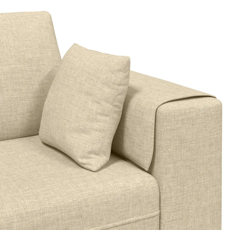 Sofa su pagalve 3 pcs Kreminė audinys