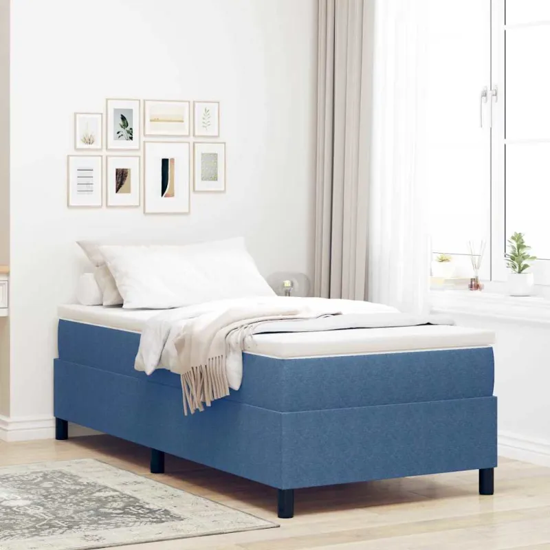 Platforminės lovos rėmas Mėlyna 90 x 190 cm Kordūrinis audinys