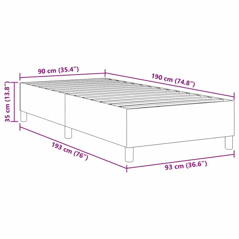 Platforminės lovos rėmas Mėlyna 90 x 190 cm Kordūrinis audinys