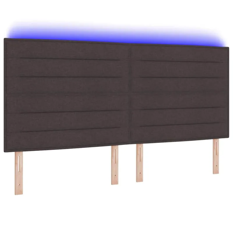 LED galvūgalis su LED juostelėmis Tamsiai rudas 200 cm audinys