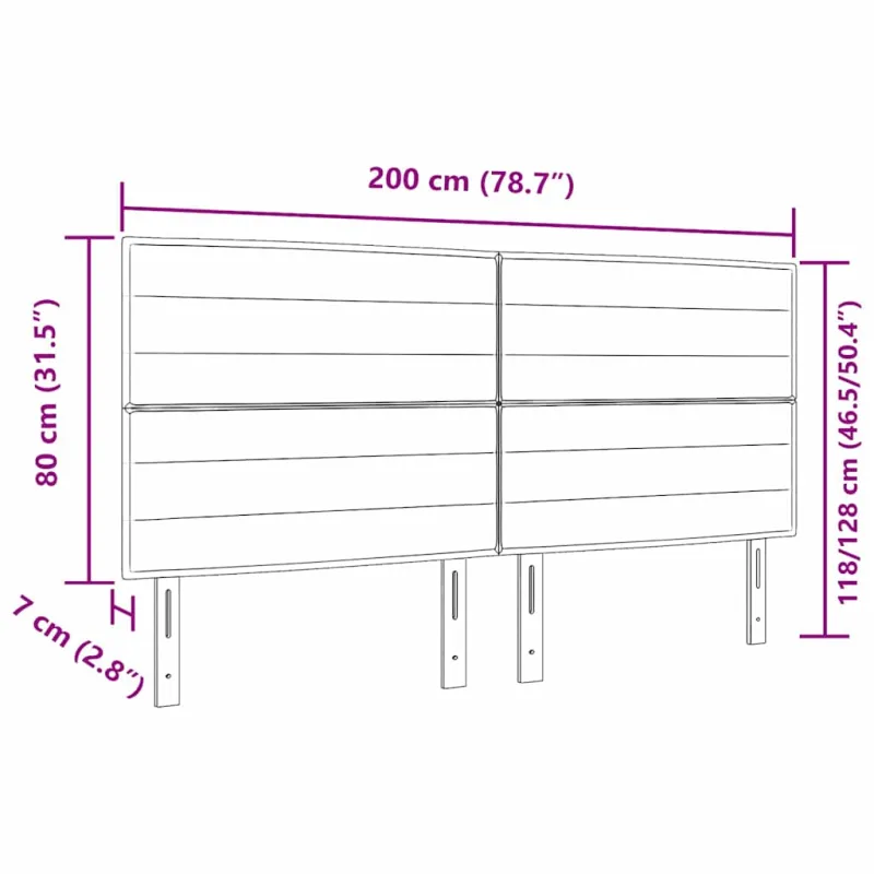 LED galvūgalis su LED juostelėmis Tamsiai rudas 200 cm audinys