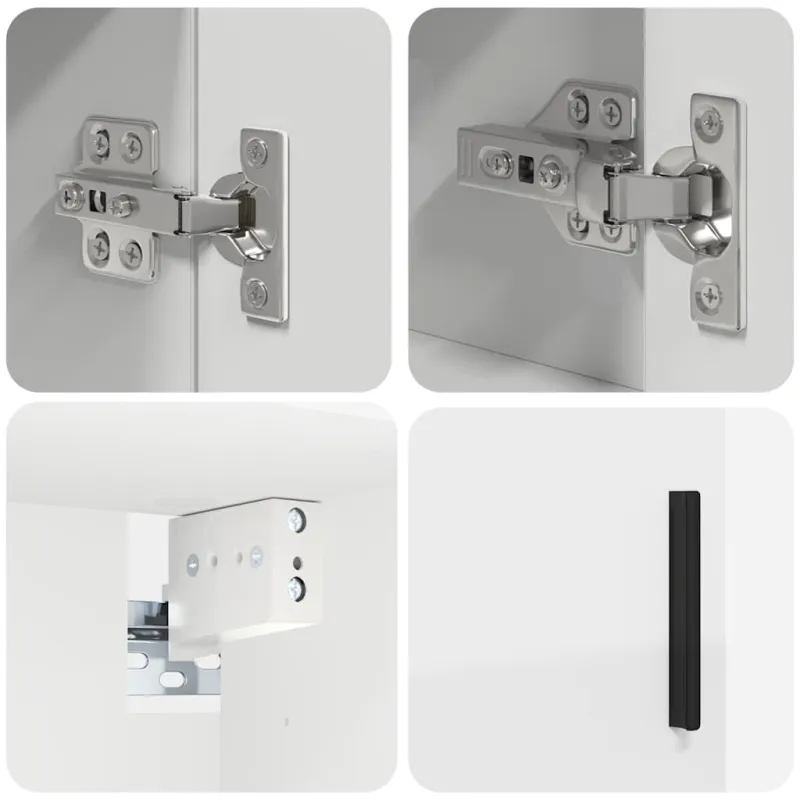 Vonios baldų rinkinys 4 pcs Balta Apdirbta mediena & metalas