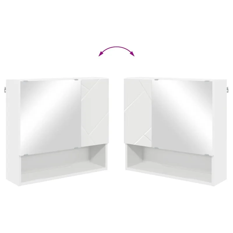 Vonios baldų rinkinys 4 pcs Balta Apdirbta mediena & metalas