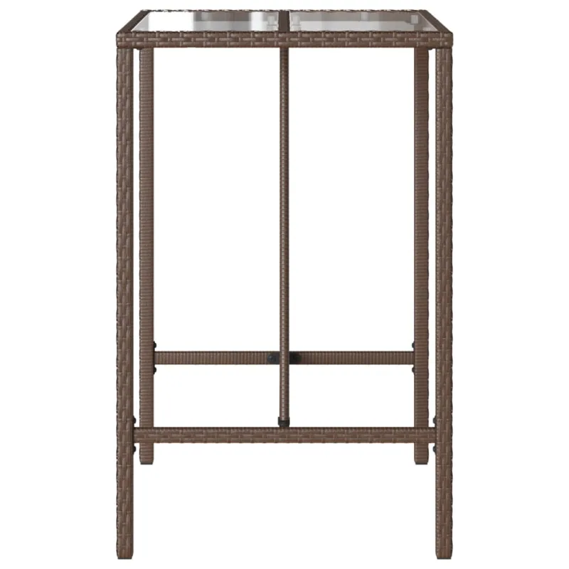 Lauko baaripöytä, rautainen, 70x70x110cm, polyrattana
