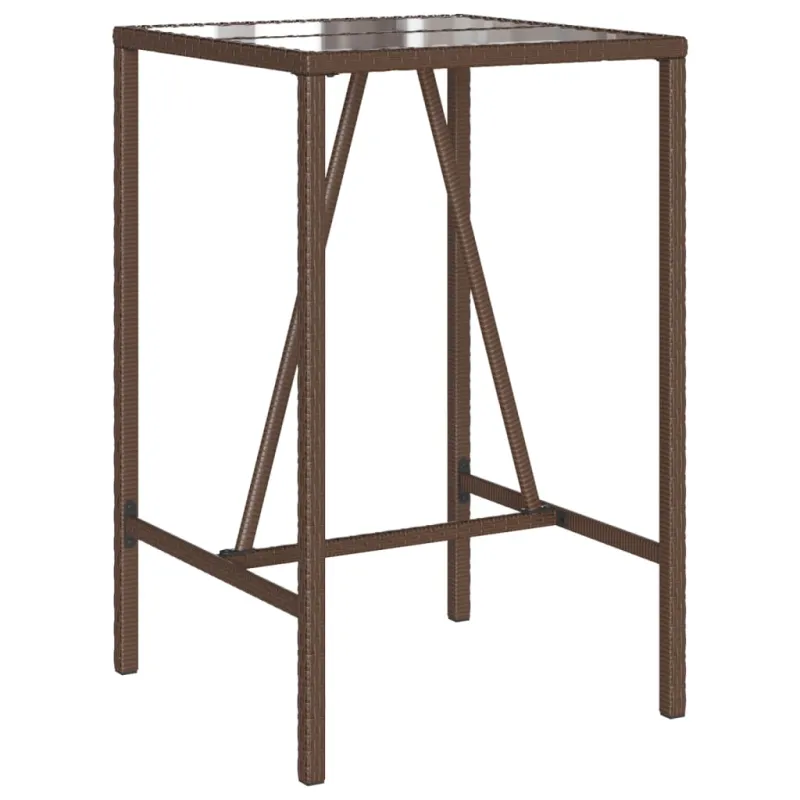 Lauko baaripöytä, rautainen, 70x70x110cm, polyrattana