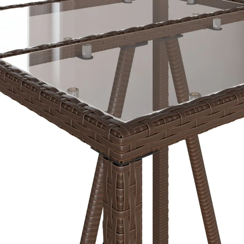 Lauko baaripöytä, rautainen, 70x70x110cm, polyrattana
