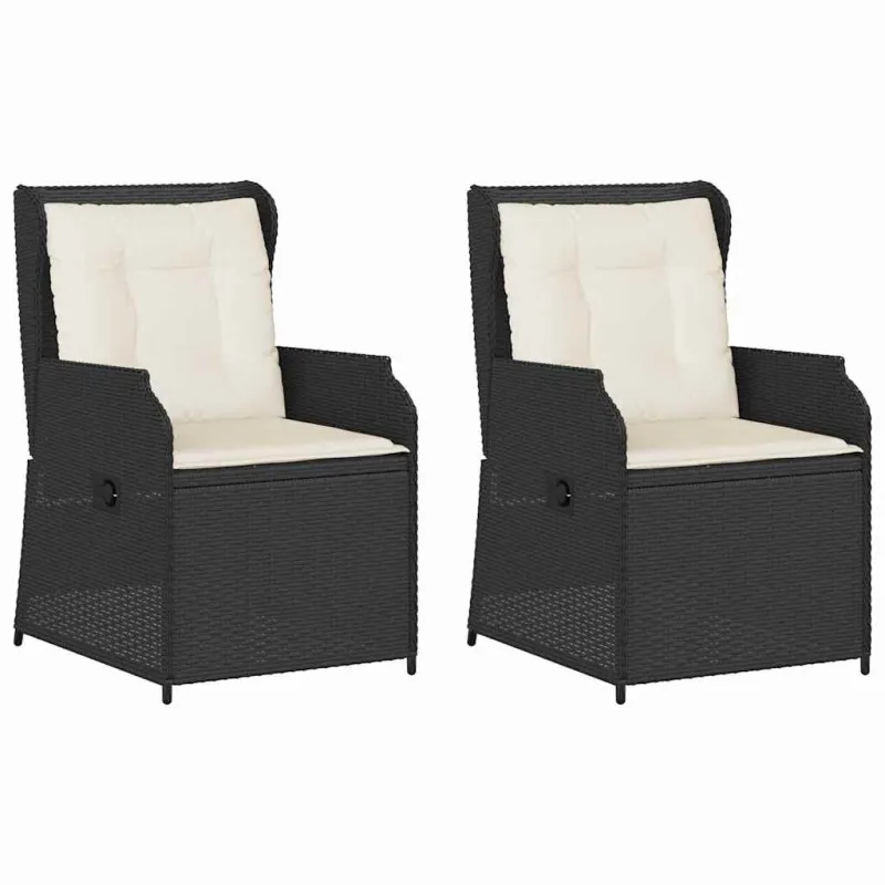 Sodo suolas 2 pcs Juoda poliratanas