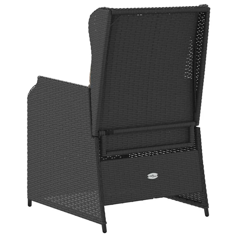 Sodo suolas 2 pcs Juoda poliratanas