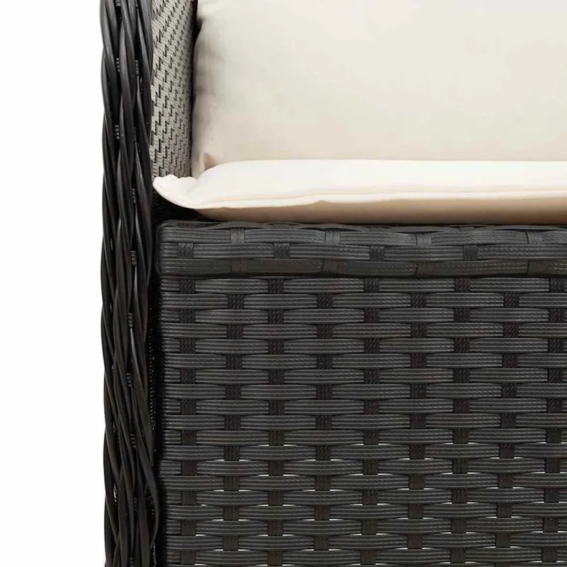 Sodo suolas 2 pcs Juoda poliratanas