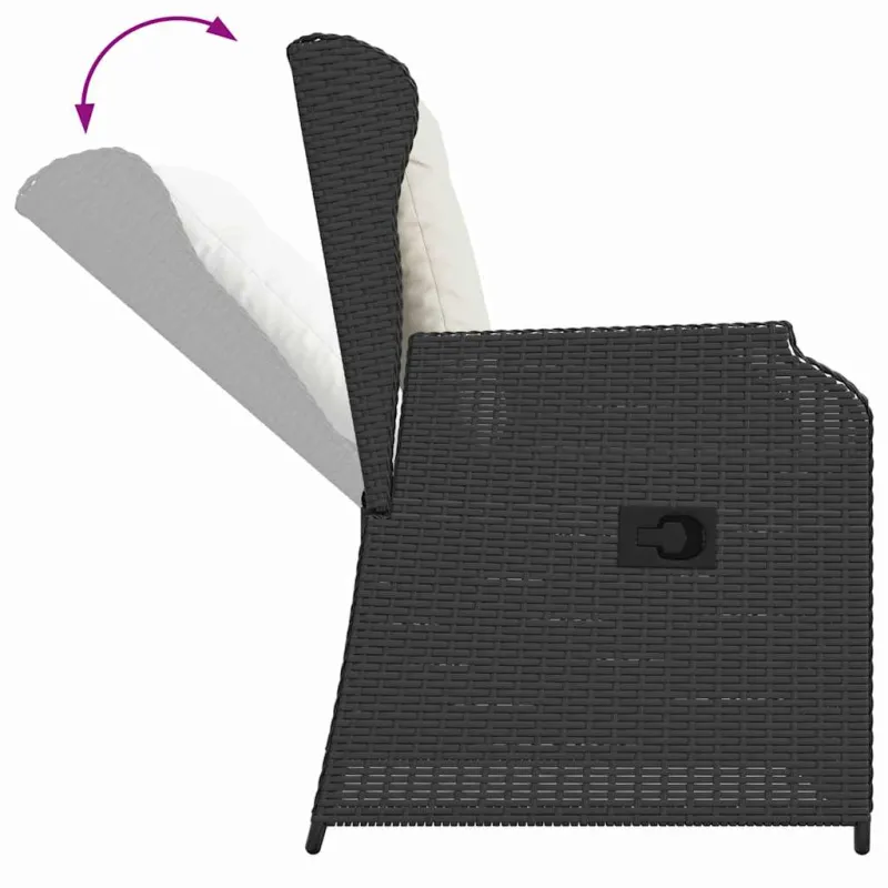 Sodo suolas 2 pcs Juoda poliratanas