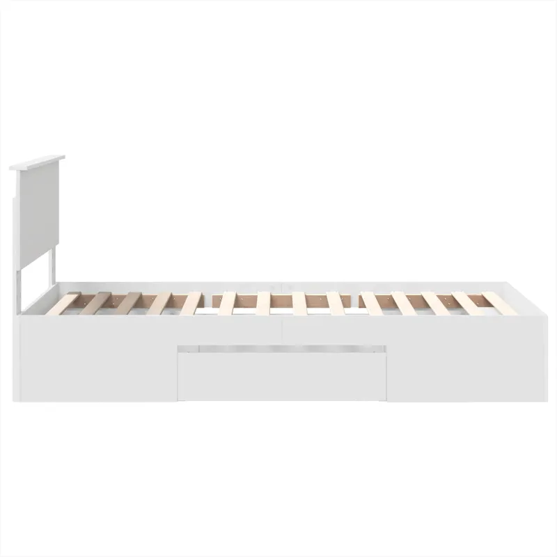 Lovos rėmas su galvūgalio Balta 90 x 200 cm Apdirbta mediena
