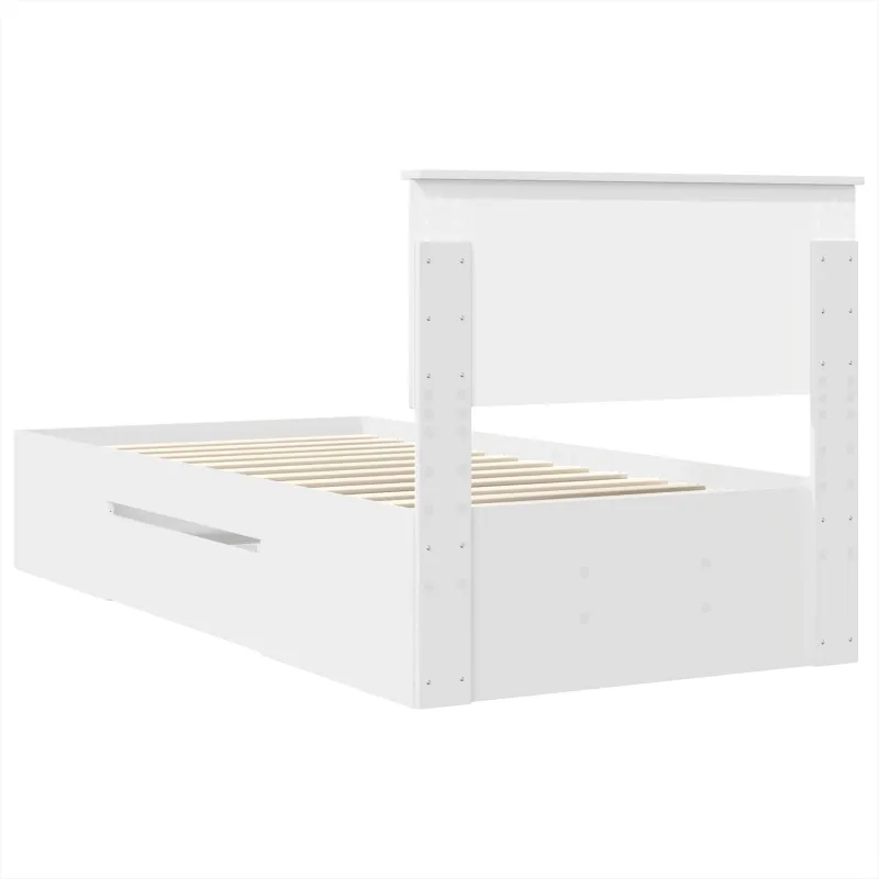 Lovos rėmas su galvūgalio Balta 90 x 200 cm Apdirbta mediena