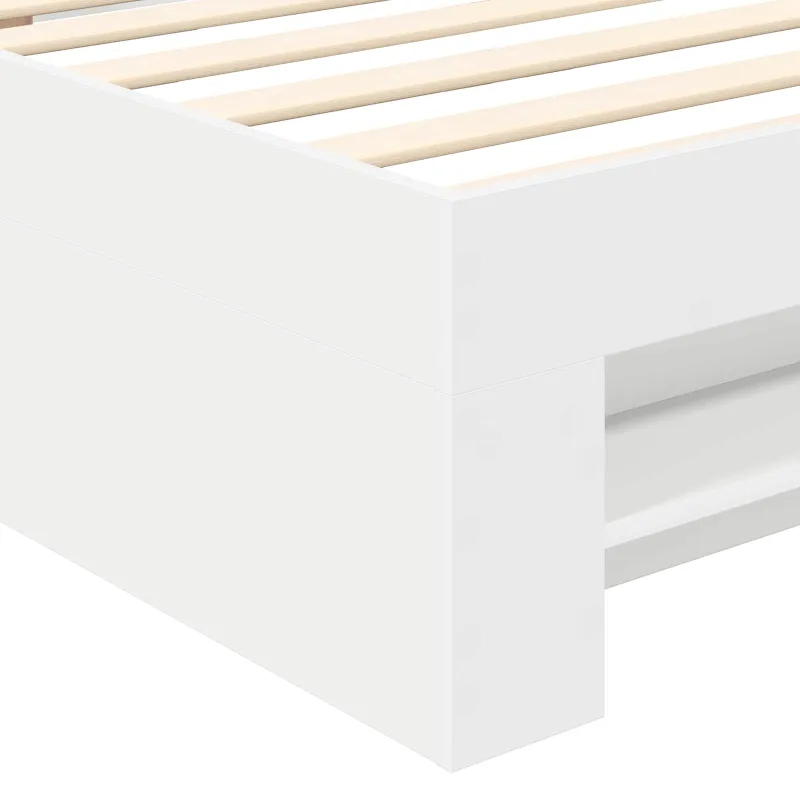 Lovos rėmas su galvūgalio Balta 90 x 200 cm Apdirbta mediena