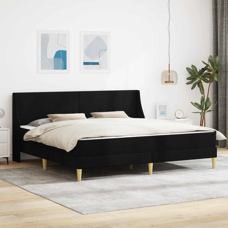 Lovos rėmas su čiužiniu Juodas 180 x 200 cm audinys