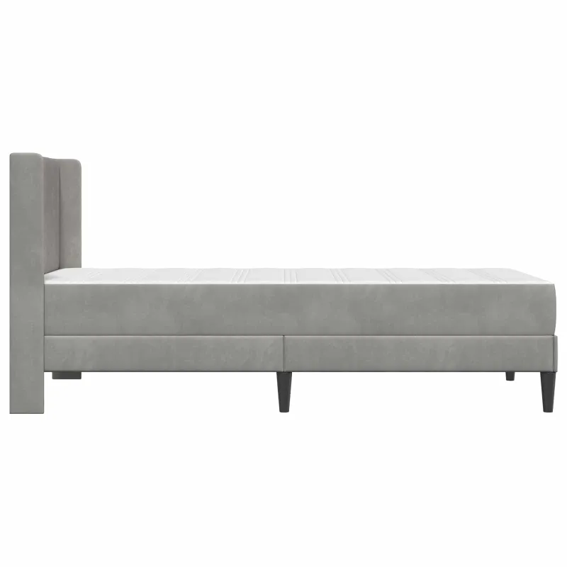 Lovos rėmas su čiužiniu Šviesiai pilka 90 x 190 cm Aksomas