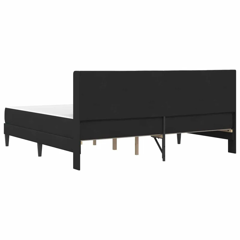 Lovos rėmas su čiužiniu Juodas 180 x 200 cm Aksomas