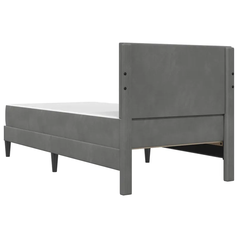 Lovos rėmas su čiužiniu Tamsiai pilka 90 x 190 cm Aksomas