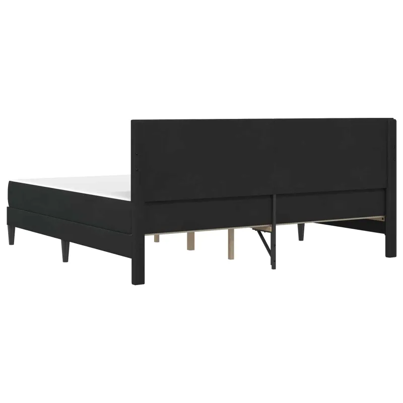 Lovos rėmas su čiužiniu Juodas 180 x 200 cm Aksomas