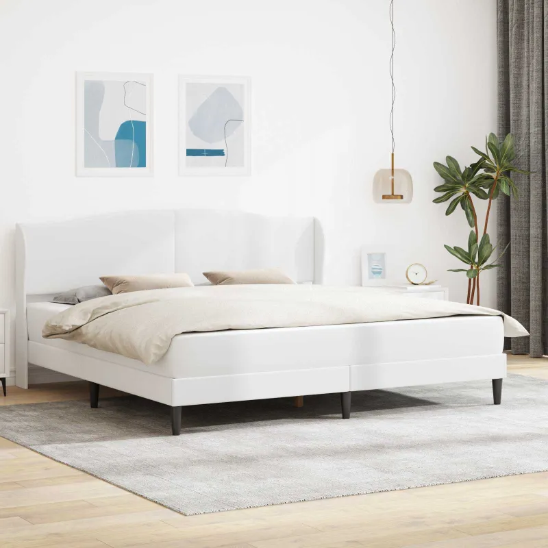 Lovos rėmas su galvūgalio Balta 180 x 200 cm Dirbtinė oda