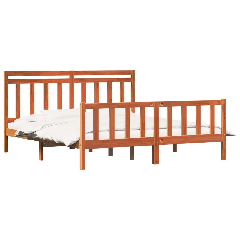 Lovos rėmas 2 pcs Vaško ruda 205,5 x 185,5 x 100 cm