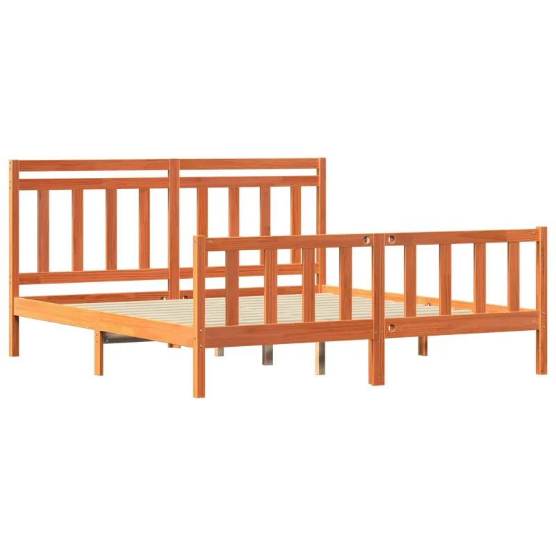 Lovos rėmas 2 pcs Vaško ruda 205,5 x 185,5 x 100 cm